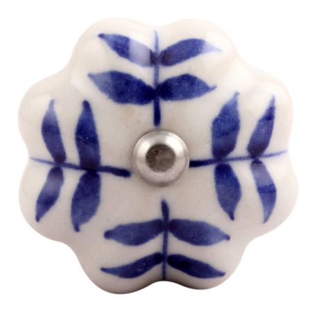 Blue Leaf Medium Ceramic Wine Stopper